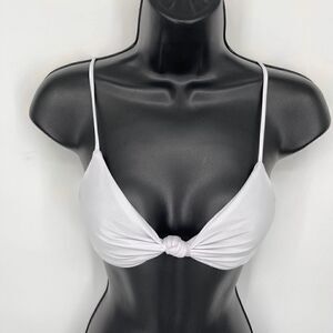NWT Naked Wardrobe White Knotted Bikini Top